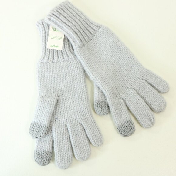 Aerie Touchpoint Gloves Gray Touchscreen Gloves Knit Women's One Size - Picture 8 of 8